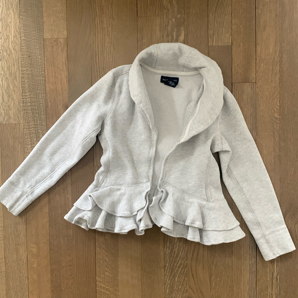 Ralph Lauren Gray Sweatshirt Ruffle Collared size 6X